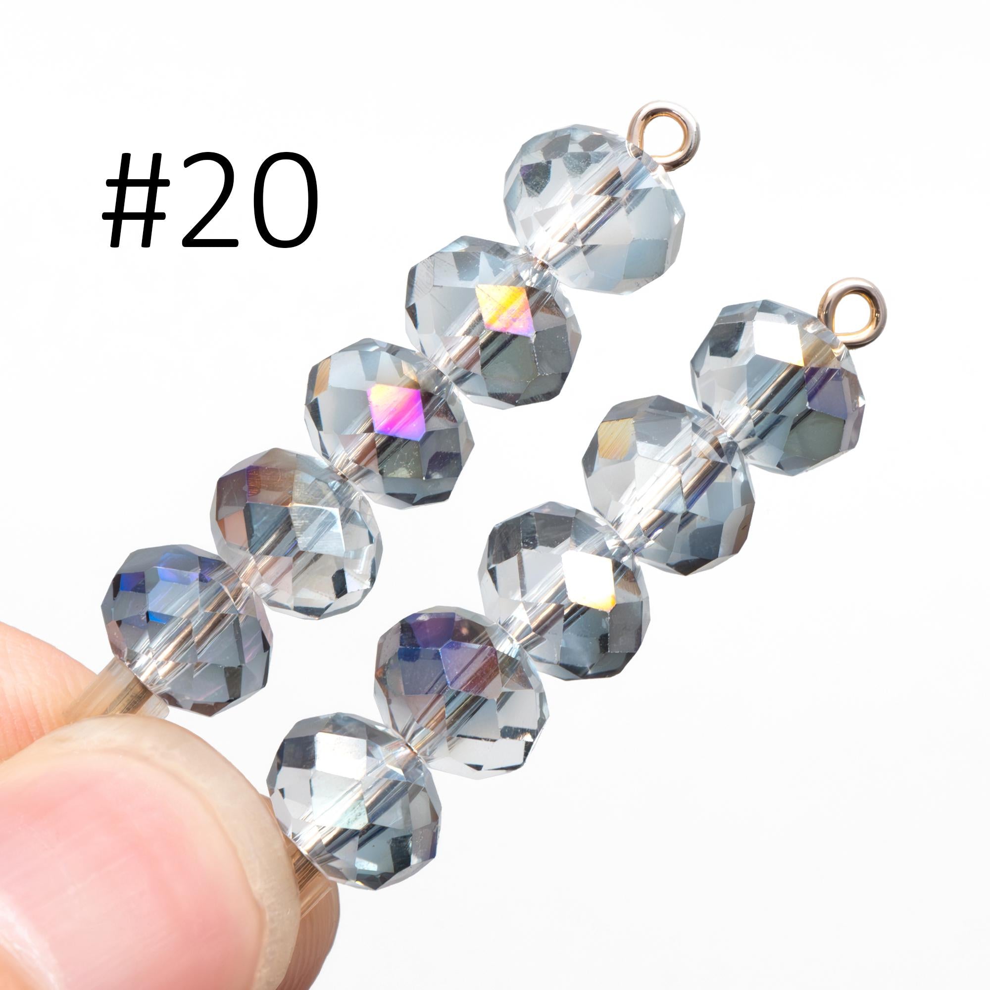 65 beads- Faceted Glass Crystal Rondelle Beads,6x8mm (BZ08)